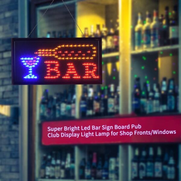 Insegna luminosa Led BAR, pannello di visualizzazione luminoso a Led, 48 x 25 cm - immagine 8