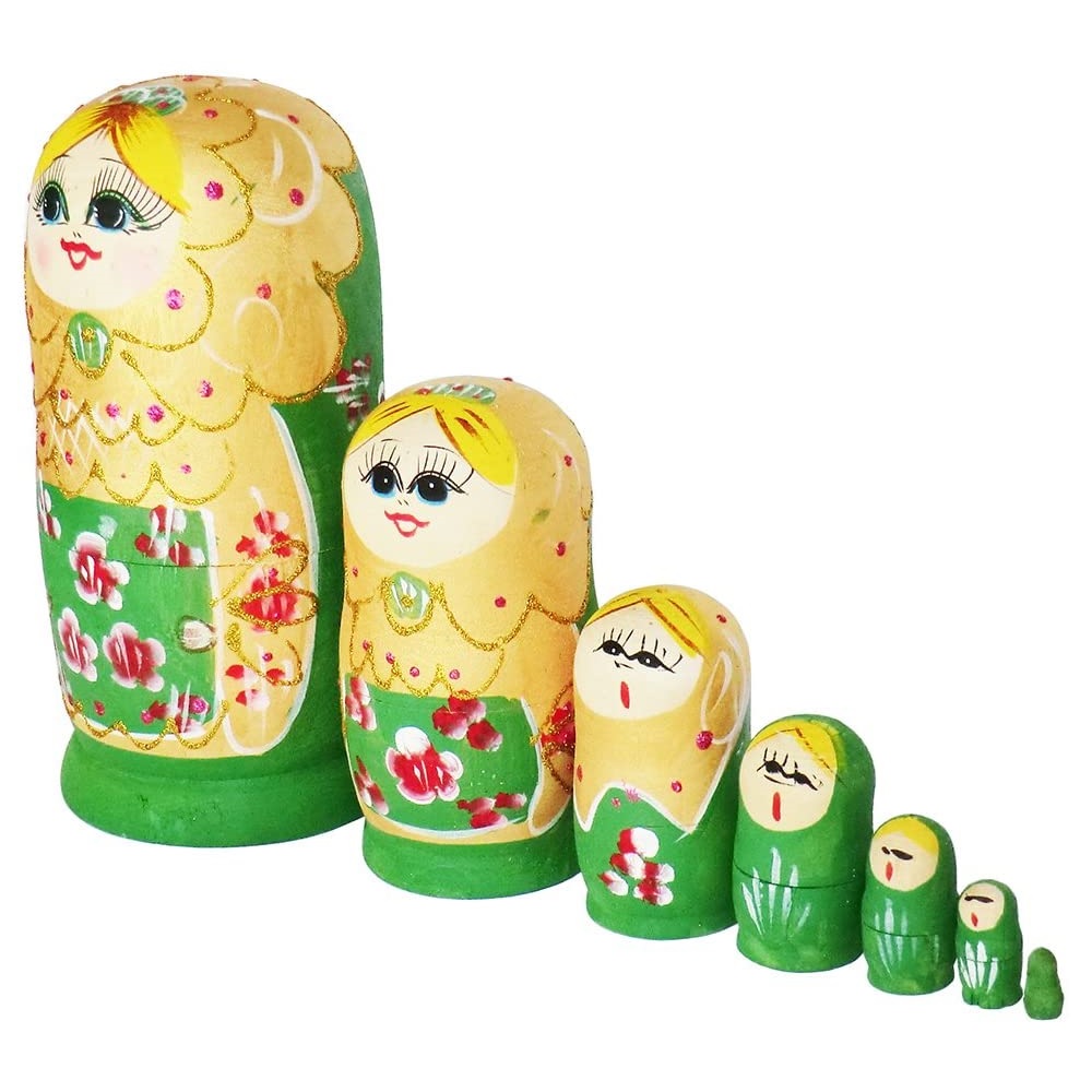 CCCP Matrioska 4 Pezzi in Legno Set da 4 Bambole Matriosca Coloratissime Originali dell’Ex URSS 