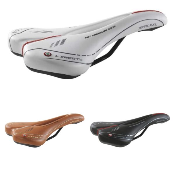 Sella Montegrappa Originale con Foro Anti Prostatico Ideale per Mountain Bike in Pelle Sintetica MOD Max Liberty 1410