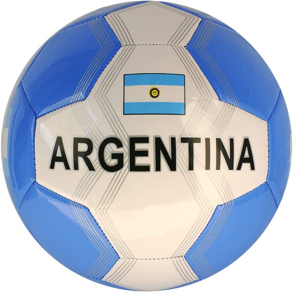Pallone Da Calcio Argentina Con Bandiera argentina Taglia 5 Colore Bianco / Celeste