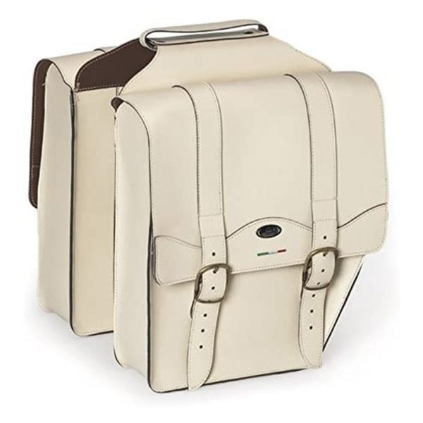 Montegrappa - Borsa Cruiser Montegrappa 0018 a 2 Fibbie in finto cuoio crema