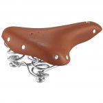Selle Montegrappa Sella per bicicletta in vera pelle, stile vintage, sellino da trekking SMC2 con telaio a molla Made in Italy