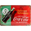 Nostalgic-Art Targa Vintage Cola – Delicious – Idea Regalo per Amanti della Coca, Metallo, Design Retro per Decorazione, 20 x 30 cm 22229