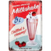 Nostalgic-Art Targa Vintage USA – Milkshake – Idea Regalo per Amanti delle cene, in Metallo, Design Retro per Decorazione, 20 x 30 cm 22255