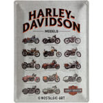 Nostalgic-Art Targa Vintage Harley-Davidson – Model Chart – Idea Regalo per Amanti di Moto, in Metallo, Design Retro per Decorazione, 30 x 40 cm 23233
