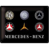 Nostalgic-Art Targa Vintage Mercedes-Benz – Logo Evolution – Idea regalo per amanti di accessori per auto, in metallo, Design retro, 30 x 40 cm 23251