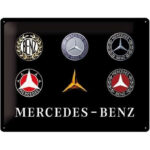 Nostalgic-Art Targa Vintage Mercedes-Benz – Logo Evolution – Idea regalo per amanti di accessori per auto, in metallo, Design retro, 30 x 40 cm 23251