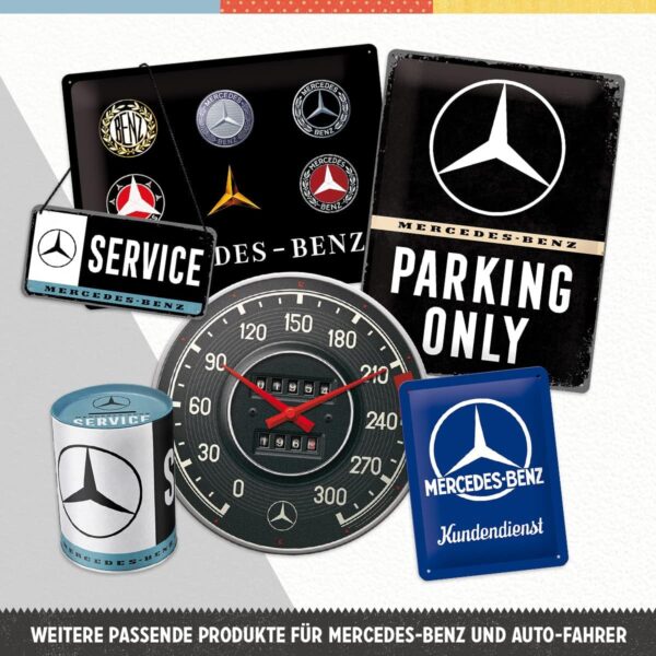 Nostalgic-Art Targa Vintage Mercedes-Benz – Logo Evolution – Idea regalo per amanti di accessori per auto, in metallo, Design retro, 30 x 40 cm 23251 - immagine 4