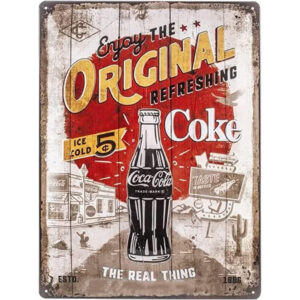 Nostalgic-Art Targhe Vintage Coca-Cola – Highway 66 – Idea Regalo per Amanti della Coke, in Metallo, Design Retro per Decorazione, 30 x 40 cm  23310