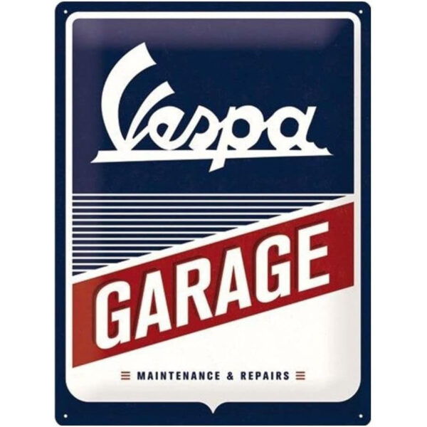 Nostalgic-Art Targa Vintage Vespa – Garage – Idea regalo per amanti degli scooter, in metallo, Design retro per decorazione, 15 x 20 cm 26242