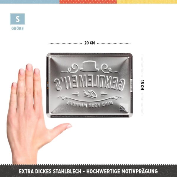 Nostalgic-Art Targa Vintage Achtung – Gentlemen's Club – Idea regalo per uomini, in metallo, Design retro per decorazione, 15 x 20 cm 26249 - immagine 3