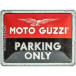 Nostalgic-Art Retro Blechschild, Targhe Vintage, Moto Guzzi – Parking Only – Idea regalo per amanti di motociclisti, in metallo, Design retro per decorazione, 15 x 20 cm 26256