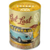 Nostalgic-Art Salvadanai retrò, Bulli T1 – Let's Get Lost – Idea Regalo per i Bus VW, Salvadanaio in Metallo, Scatola dei Soldi lamiera, 1 L 31003