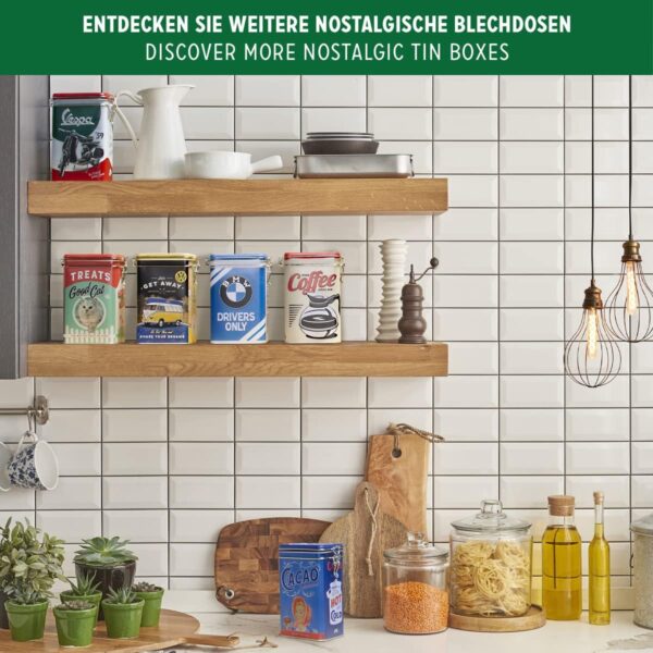 Nostalgic-Art Contenitori da caffè retrò, Coffee Sack – Idea regalo per la cucina, Scatola di latta con coperchio salva aroma, Design vintage, 1,3 L 31120 - immagine 10