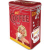 Nostalgic-Art Contenitori da caffè retrò Hot Coffee Now – Idea Regalo per la Cucina, Scatola di Latta con Coperchio Salva Aroma, Design Vintage, 1,3 L 31126