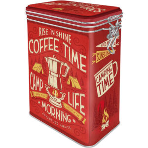 Nostalgic-Art Contenitori da caffè retrò Camp Coffee Time – Idea Regalo per Amanti del Campeggio, con Coperchio Salva Aroma, Design Vintage, 1,3 l 31129