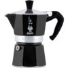 Bialetti Caffettiera Moka Express Color, 3 Tazze, Manico Anti Scottatura, Non Adatta a Induzione, 3 Tazze (130 ml), Alluminio, Nero