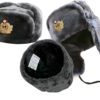 Colbacco Grigio Maculato in Pelliccia in Dotazione alla Marina Russa Originale Soviet Ushanka - immagine 4