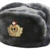 Colbacco Grigio Maculato in Pelliccia in Dotazione alla Marina Russa Originale Soviet Ushanka - immagine 2