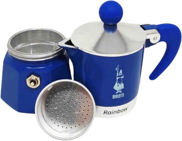 Bialetti Caffettiera 1 Tazza Rainbow Blu Schiaccianoci Collection Serie Limitata - immagine 3