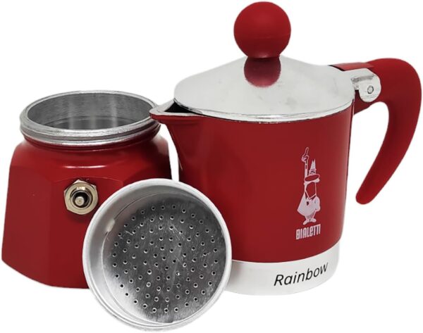 Bialetti Caffettiera 1 Tazza Rainbow Rossa Schiaccianoci Collection Serie Limitata - immagine 2