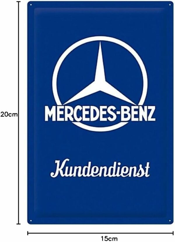 Nostalgic-Art Targa retrò, 15 x 20 cm, Mercedes-Benz – Kundendienst – Idee Regalo per Amanti del Vintage, in Metallo, Design Vintage 26226 - immagine 2