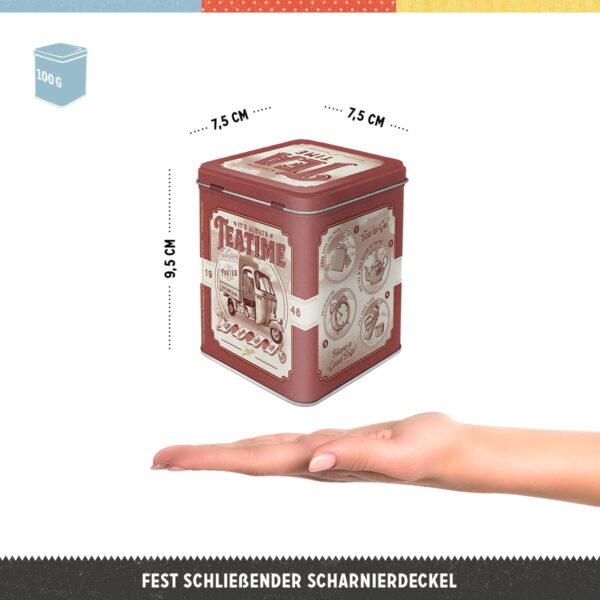 Nostalgic-Art Scatola da tè retrò Ape - Tea Time - Idea regalo per gli appassionati d'Italia, contenitore per tè sfuso e bustine da tè, design vintage, 100 g  31316 - immagine 2
