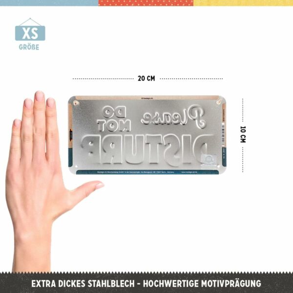 Nostalgic-Art Targa da Appendere Do Not Disturb – Idea Regalo per i nostalgici, in Metallo, Decorazione con Design Vintage, 10 x 20 cm 28057 - immagine 2