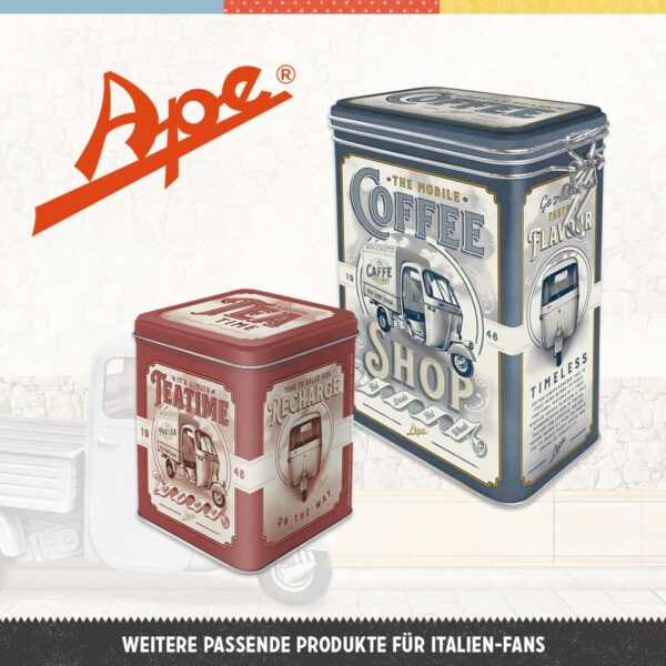 Nostalgic-Art Scatola da tè retrò Ape - Tea Time - Idea regalo per gli appassionati d'Italia, contenitore per tè sfuso e bustine da tè, design vintage, 100 g  31316 - immagine 4