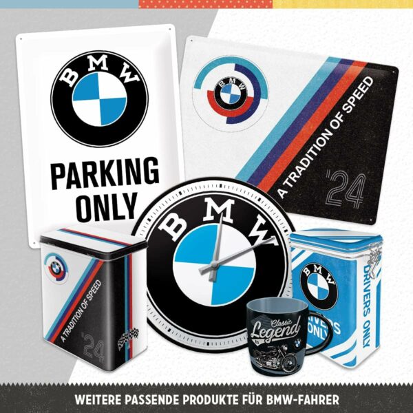 Nostalgic-Art Targa retrò, 15 x 20 cm, USA – BMW – Garage –  – Idee Regalo per Amanti del Vintage, in Metallo, Design Vintage 26212 - immagine 4