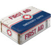 Nostalgic-Art Contenitori di Latta retrò Piatti First Aid Blue – Idea Regalo per Amanti della Nostalgia, Scatola con Coperchio, Design Vintage, 2,5 l 30721
