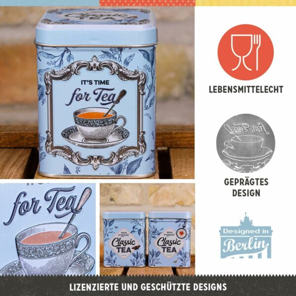 Nostalgic-Art Scatola da tè retrò Classic Tea - Idea regalo per gli appassionati del tè, contenitore per tè sfuso e bustine da tè, design vintage, 100 g  31302 - immagine 3
