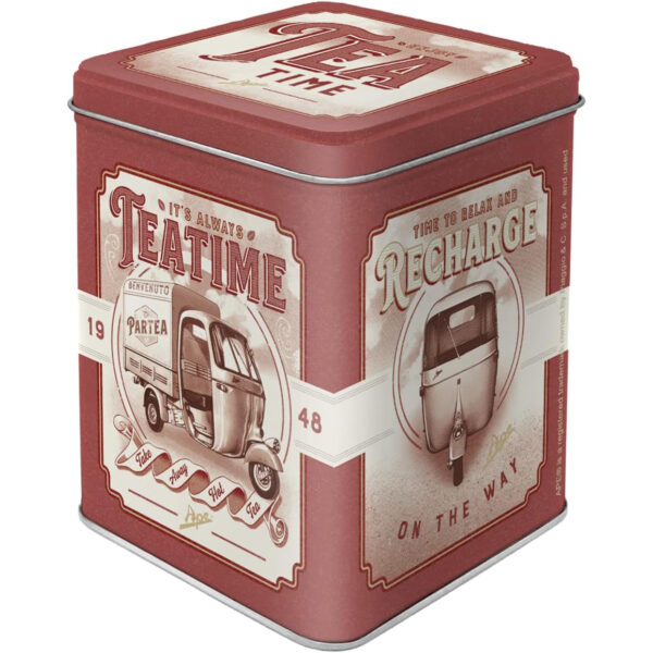 Nostalgic-Art Scatola da tè retrò Ape - Tea Time - Idea regalo per gli appassionati d'Italia, contenitore per tè sfuso e bustine da tè, design vintage, 100 g  31316