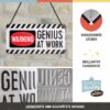 Nostalgic-Art Targa da Appendere Genius at Work – Idea Regalo per i nostalgici, in Metallo, Decorazione con Design Vintage, 10 x 20 cm 28007 - immagine 3
