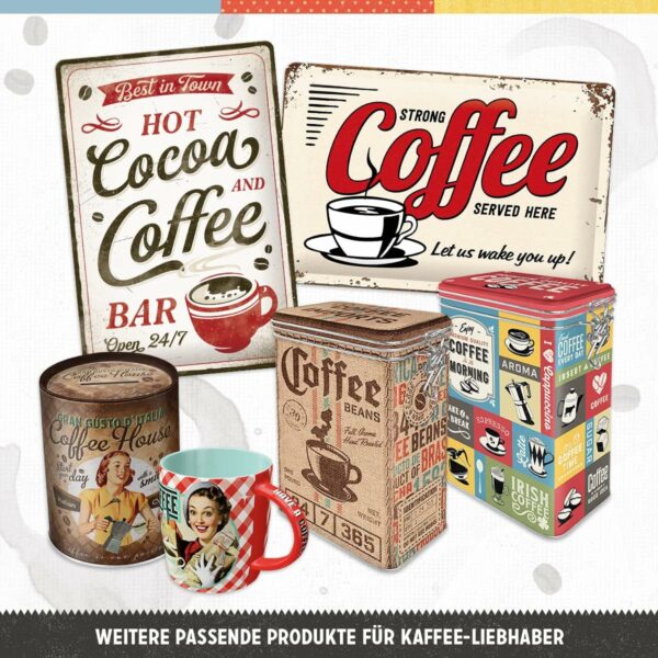 Nostalgic-Art retrò Coffee Fund – Idea Regalo per Amanti del Vintage, Salvadanaio in Metallo, Scatola dei Soldi lamiera, 1 L 31022 - immagine 5