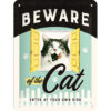 Nostalgic-Art Targa retrò, 15 x 20 cm, Beware of The Cat – Idee Regalo per Amanti del Vintage, in Metallo, Design Vintage 26208